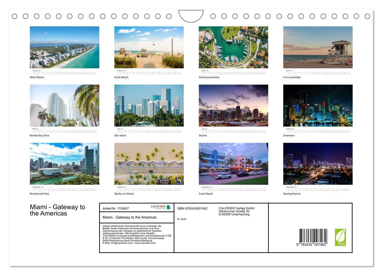 Bild: 9783435007462 | Miami - Gateway to the Americas (Wandkalender 2025 DIN A4 quer),...