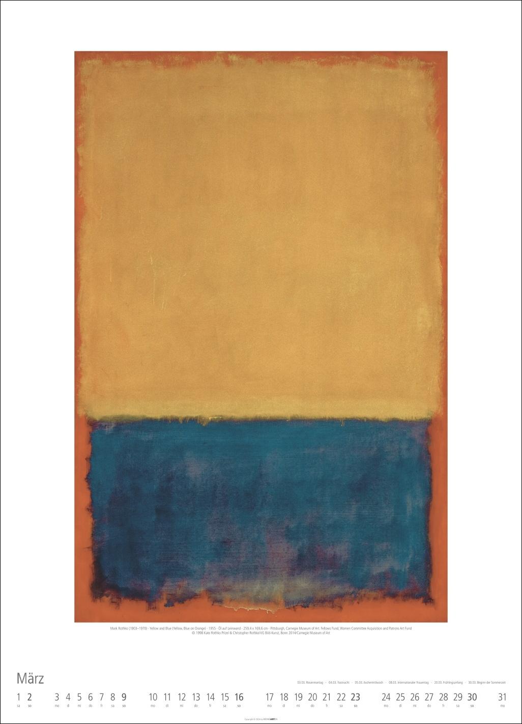 Bild: 9783839900062 | Mark Rothko Kalender 2025 | Mark Rothko | Kalender | Spiralbindung