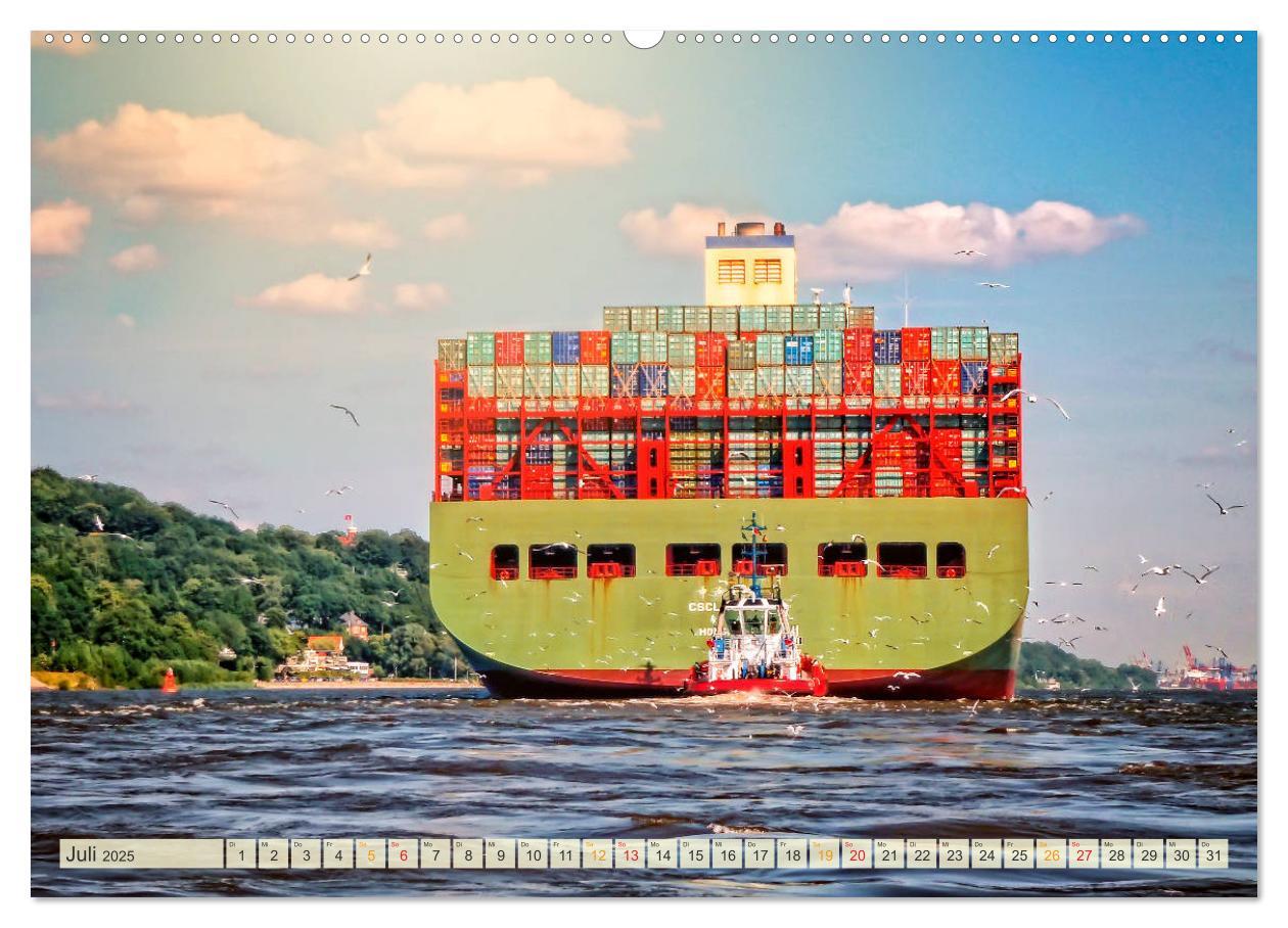 Bild: 9783435382729 | Containerschiffe auf der Elbe (Wandkalender 2025 DIN A2 quer),...