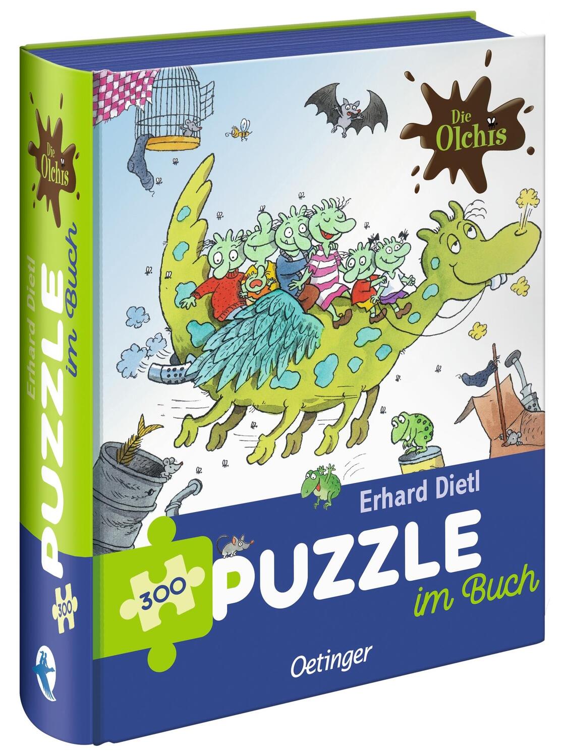 Cover: 4260512188030 | Die Olchis. Puzzle im Buch. Feuerstuhl. 300 Teile, Format 48 x 24 cm