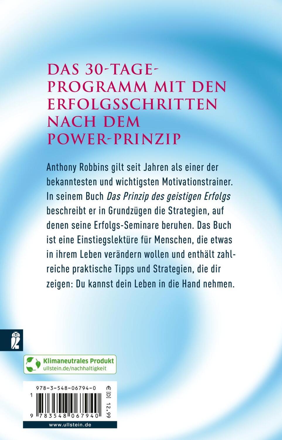 Rückseite: 9783548067940 | Das Prinzip des geistigen Erfolgs | Anthony Robbins | Taschenbuch