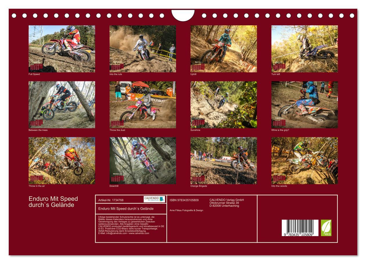 Bild: 9783435105809 | Enduro Mit Speed durch`s Gelände (Wandkalender 2025 DIN A4 quer),...