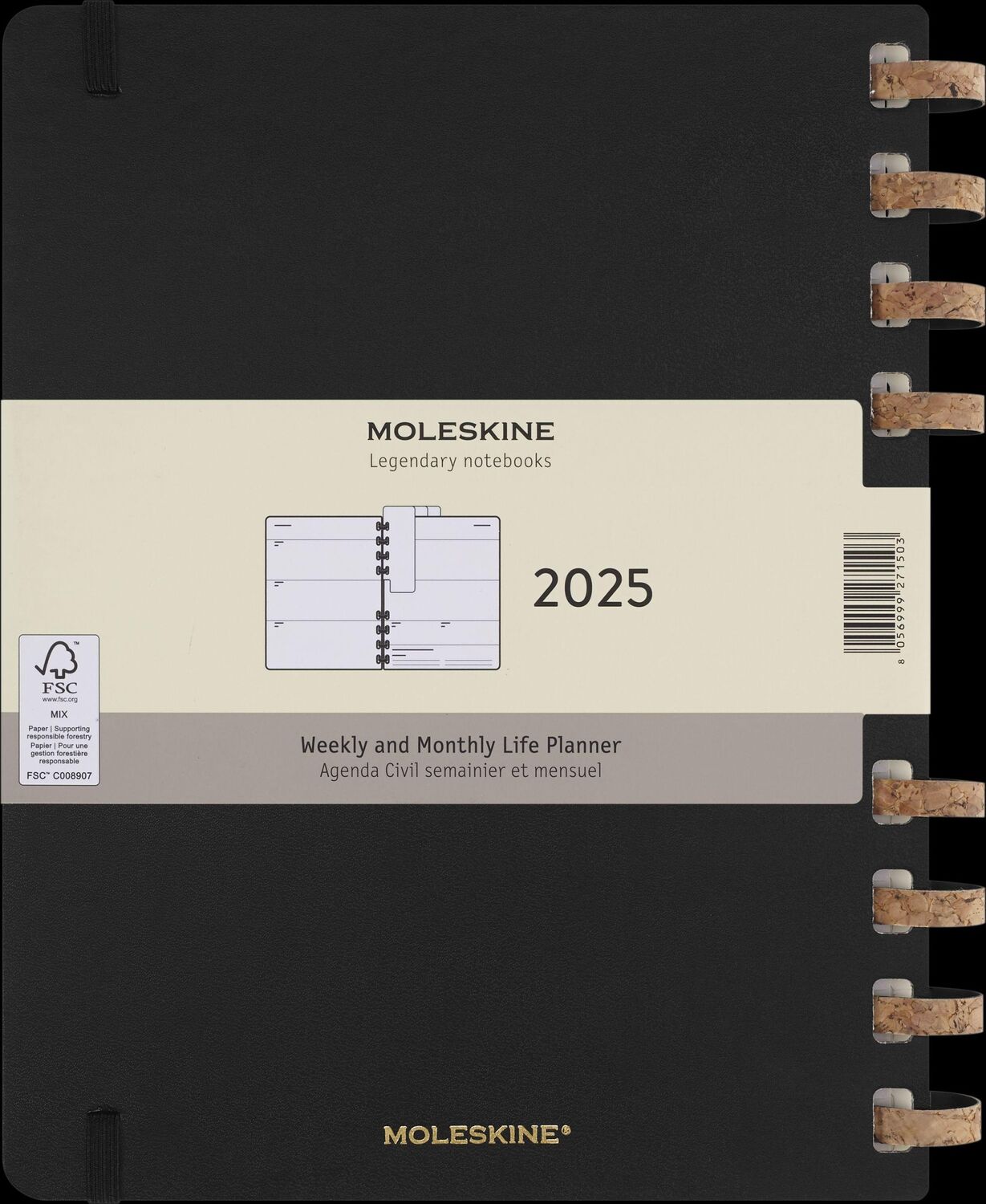 Bild: 8056999271503 | Moleskine 12 Monats Life Kalender mit Spiralbindung 2025, XL,...