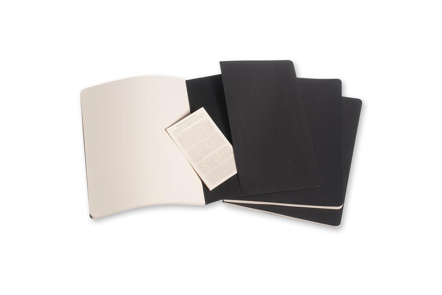 Bild: 9788883705038 | Moleskine Cahier Extra Large blanko schwarz. 3er Pack | Moleskine