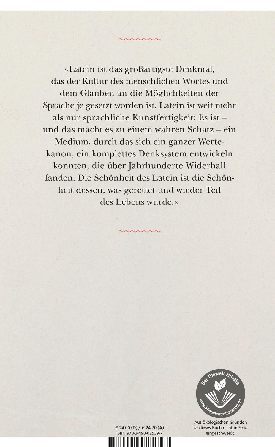 Rückseite: 9783498025397 | Latein lebt | Von der Schönheit einer nutzlosen Sprache | Gardini