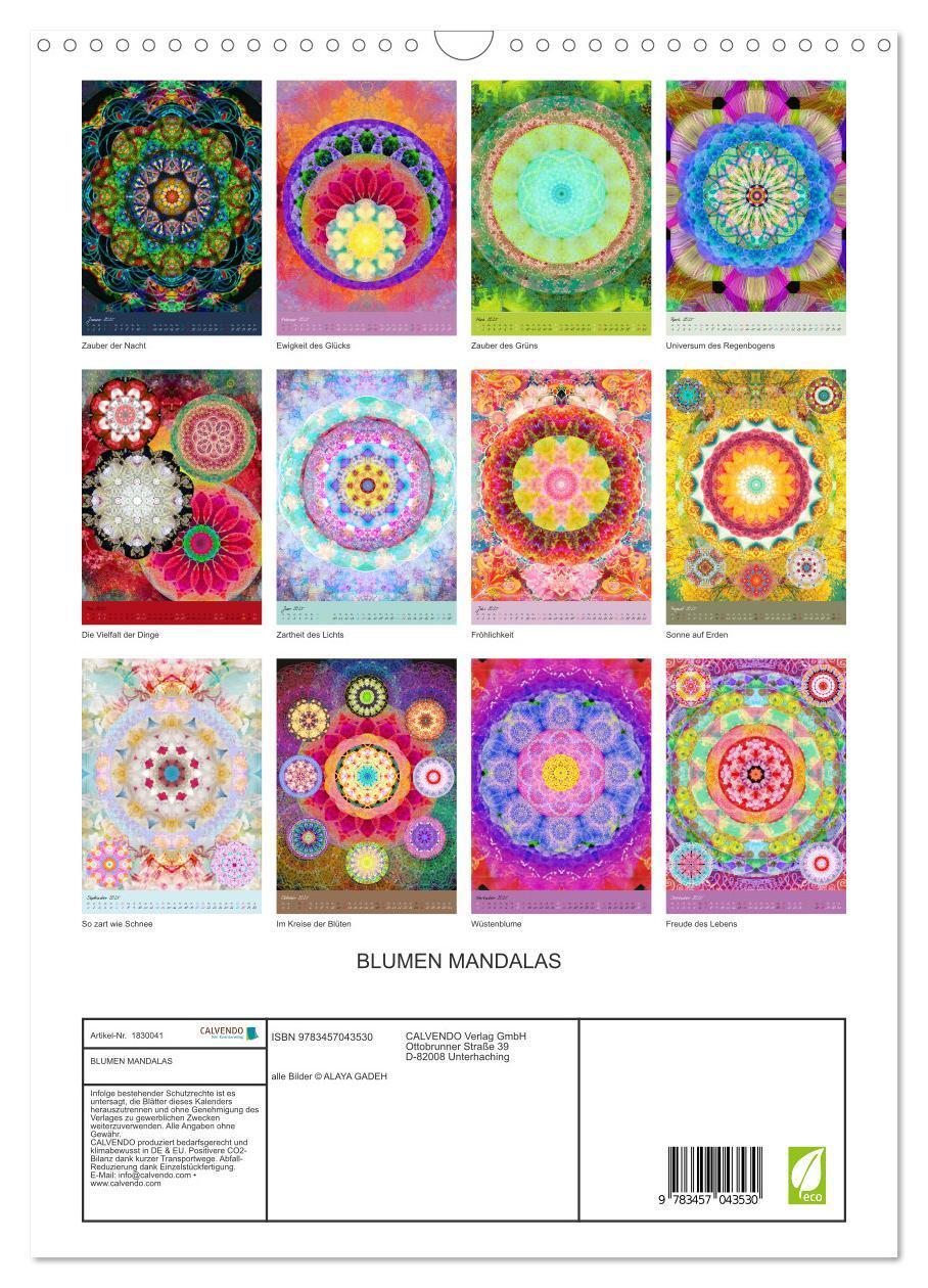 Bild: 9783457043530 | BLUMEN MANDALAS (Wandkalender 2025 DIN A3 hoch), CALVENDO...