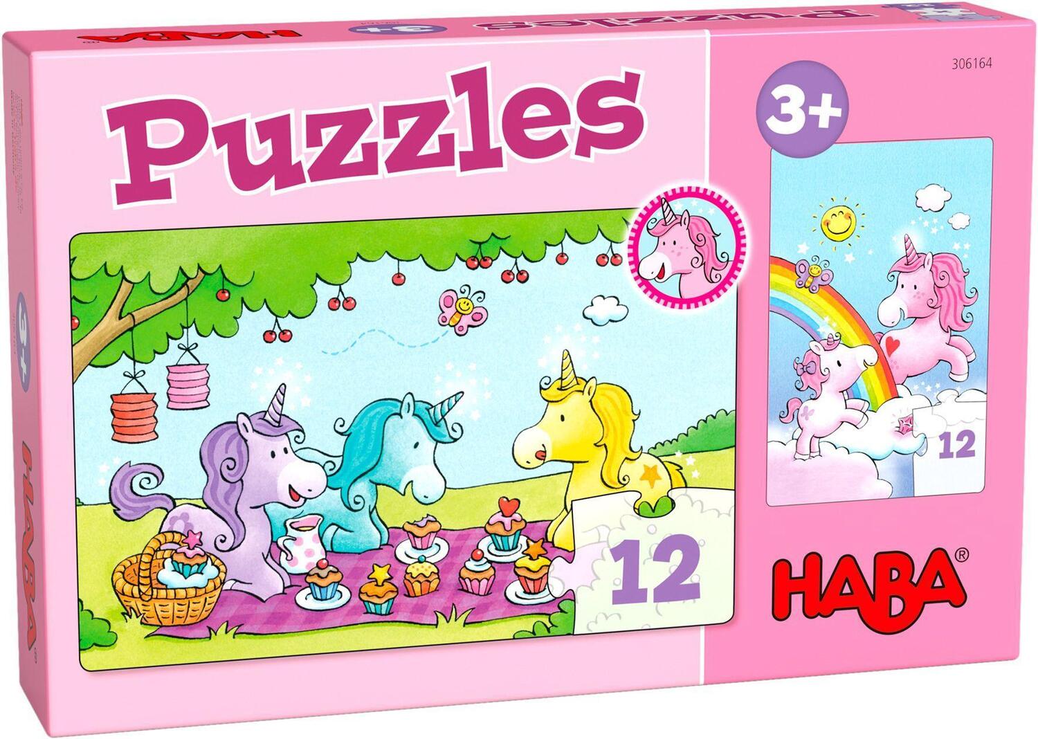 Cover: 4010168256696 | Puzzles Einhorn Glitzerglück - Rosalie &amp; Friends. 2 x 12 Teile | Spiel