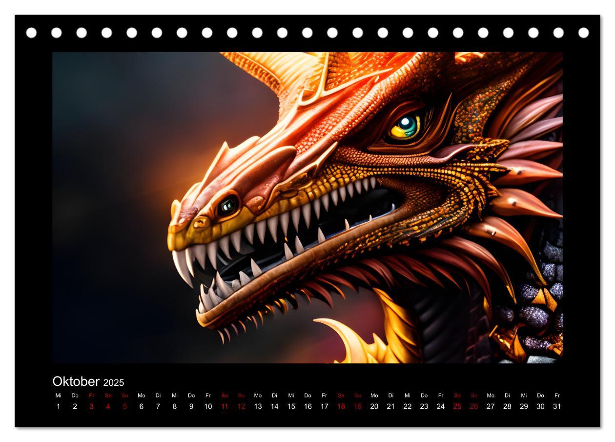 Bild: 9783383881589 | Phantasievolle Welt der Drachen (Tischkalender 2025 DIN A5 quer),...