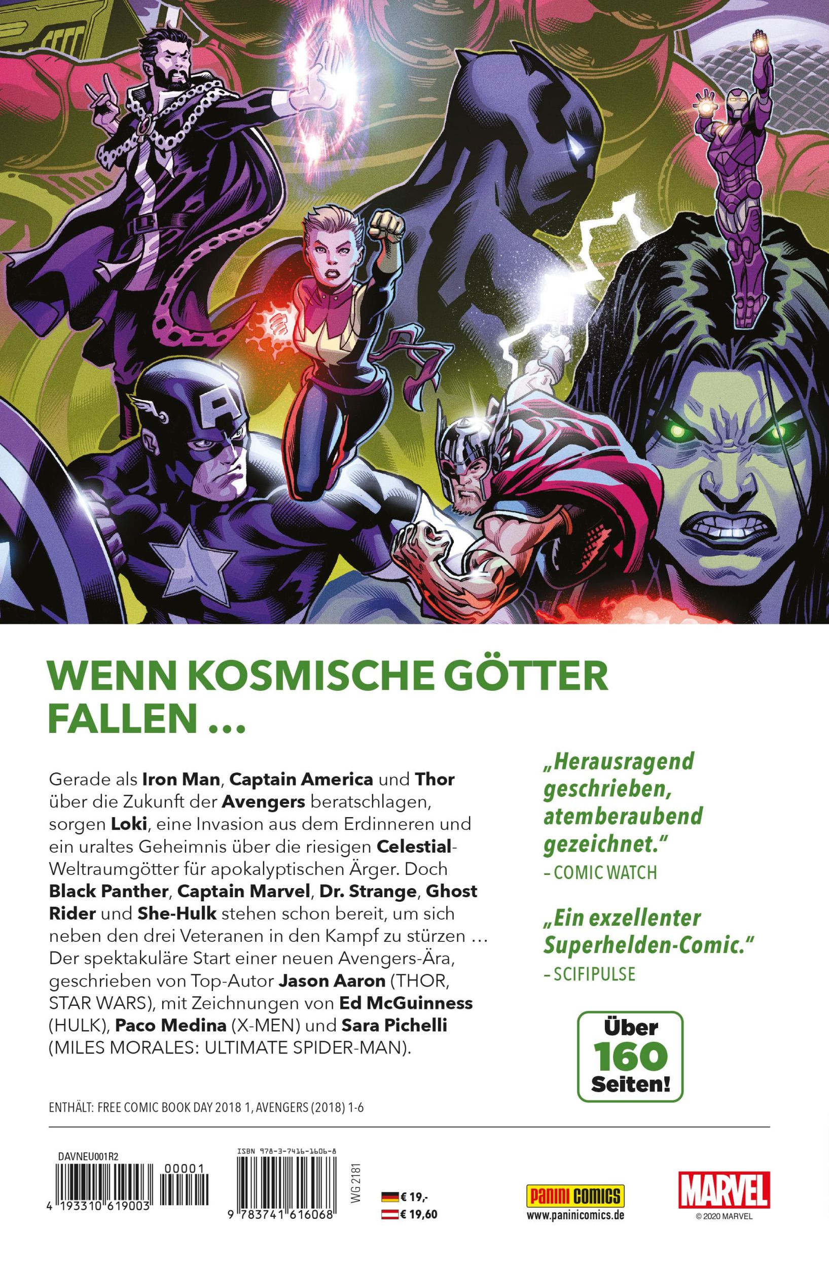 Rückseite: 9783741616068 | Avengers - Neustart | Bd. 1: Galaktische Götter | Jason Aaron (u. a.)