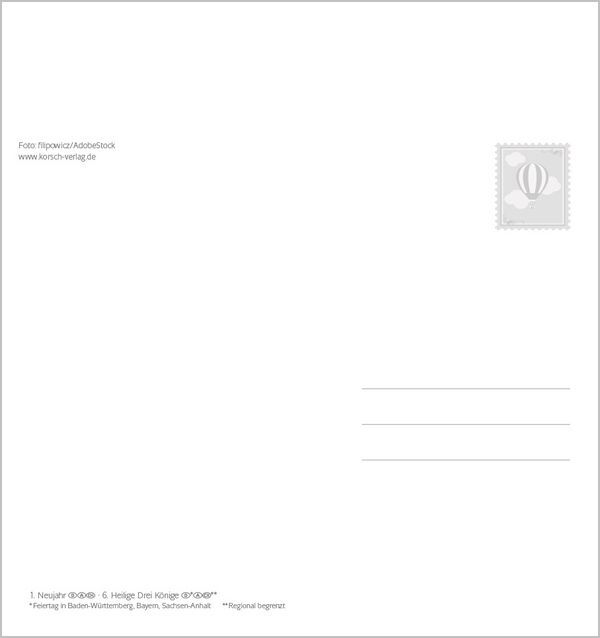 Bild: 9783731876359 | Urlaubsreif 2025 | aufstellbarer Postkartenkalender | Korsch Verlag