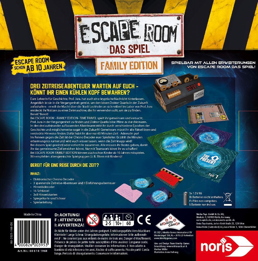 Bild: 4000826003953 | Escape Room, Das Spiel, Time Travel (Spiel) | Spiel | In Spielebox