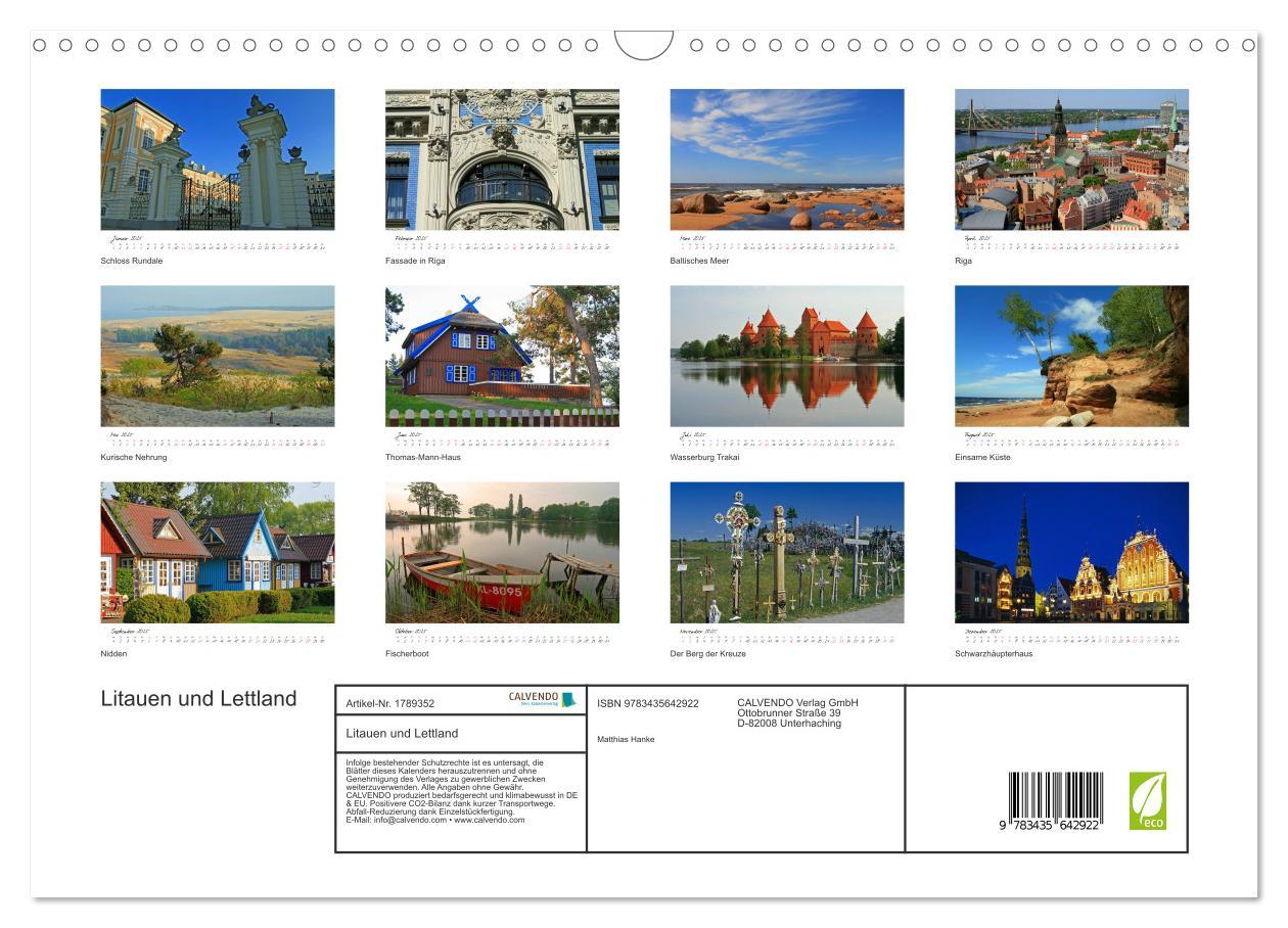 Bild: 9783435642922 | Litauen und Lettland (Wandkalender 2025 DIN A3 quer), CALVENDO...