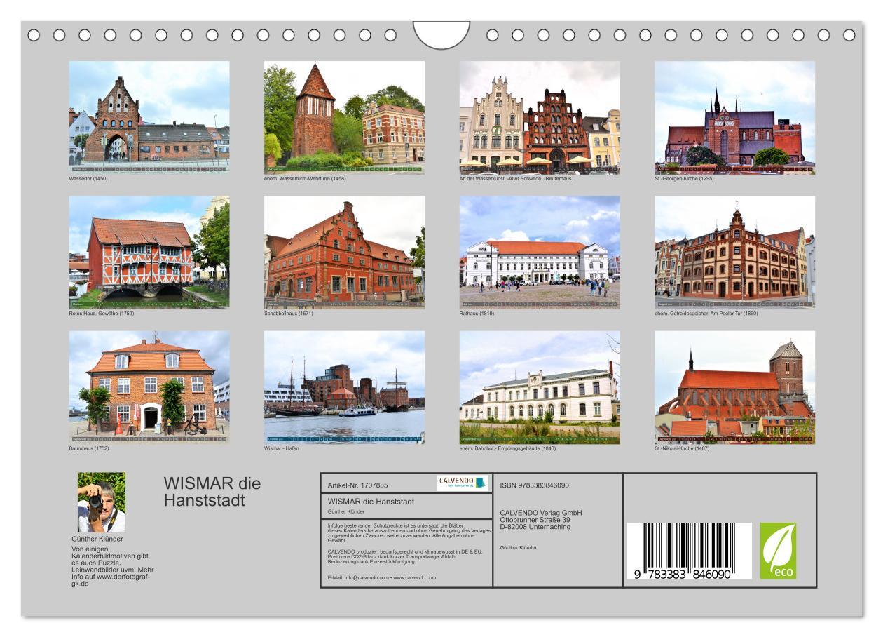 Bild: 9783383846090 | WISMAR die Hanststadt (Wandkalender 2025 DIN A4 quer), CALVENDO...