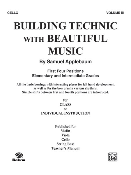 Cover: 29156632491 | Building Technic With Beautiful Music, Book III | Samuel Applebaum