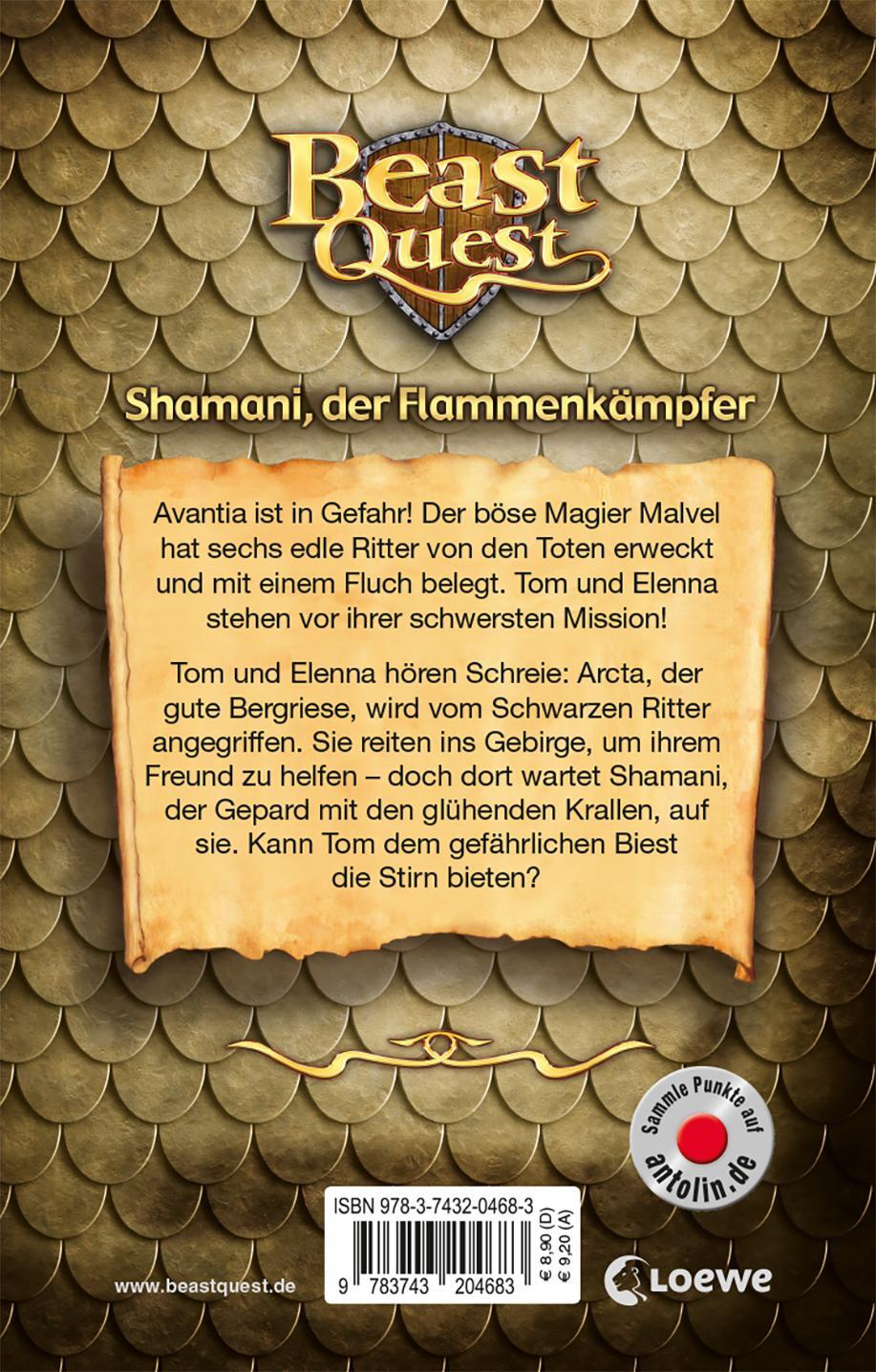 Rückseite: 9783743204683 | Beast Quest 56 - Shamani, der Flammenkämpfer | Adam Blade | Buch