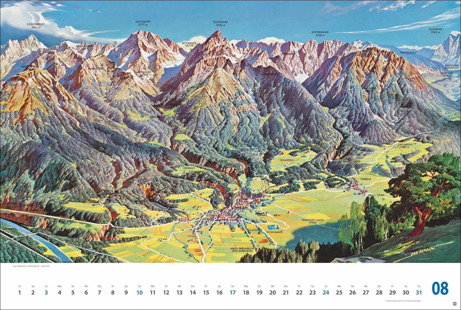 Bild: 9783756404780 | Alpenpanorama Edition 2025 - Die Kunst der Panoramakarten | Kalender