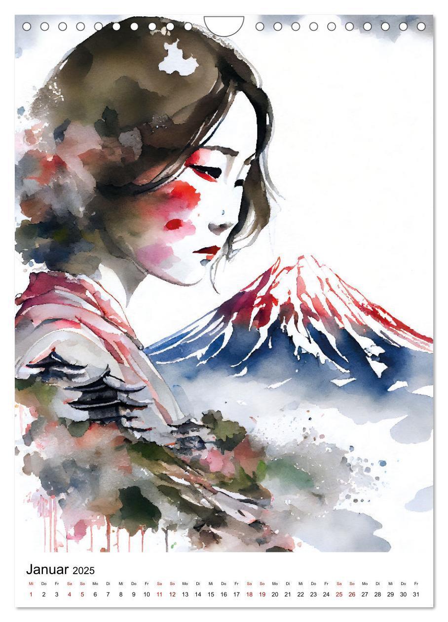 Bild: 9783435885862 | Geisha Aquarelle - Japanische Kulturdamen, Landschaft und Sakura...