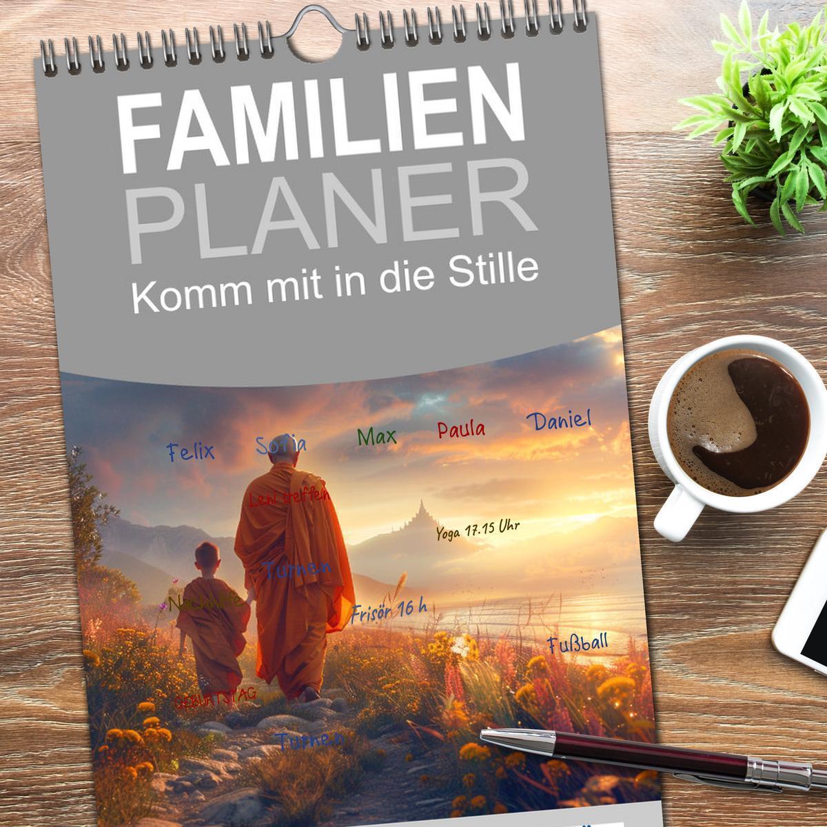 Bild: 9783457190579 | Familienplaner 2025 - Komm mit in die Stille mit 5 Spalten...