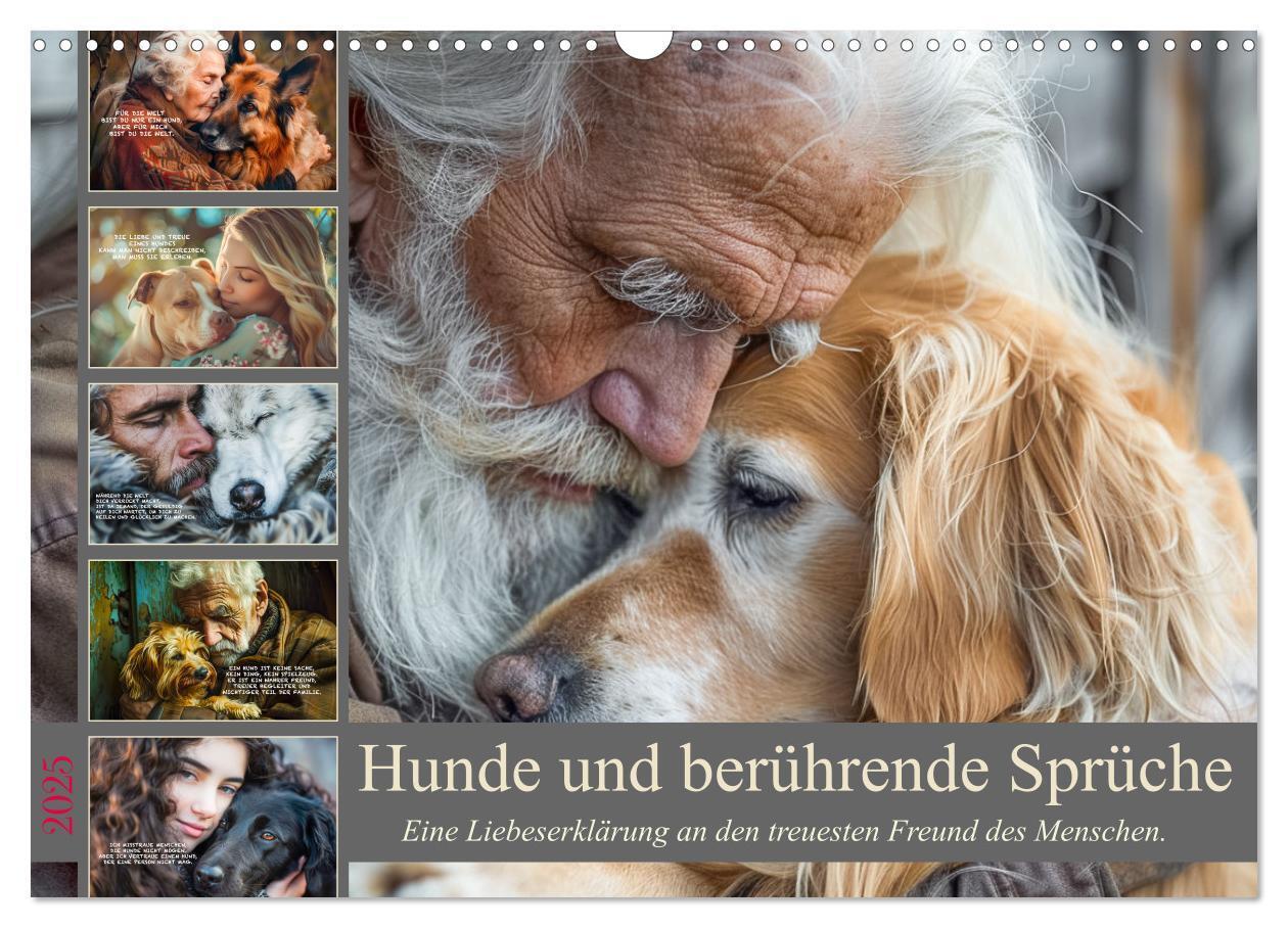 Cover: 9783457165621 | Hunde und berührende Sprüche (Wandkalender 2025 DIN A3 quer),...