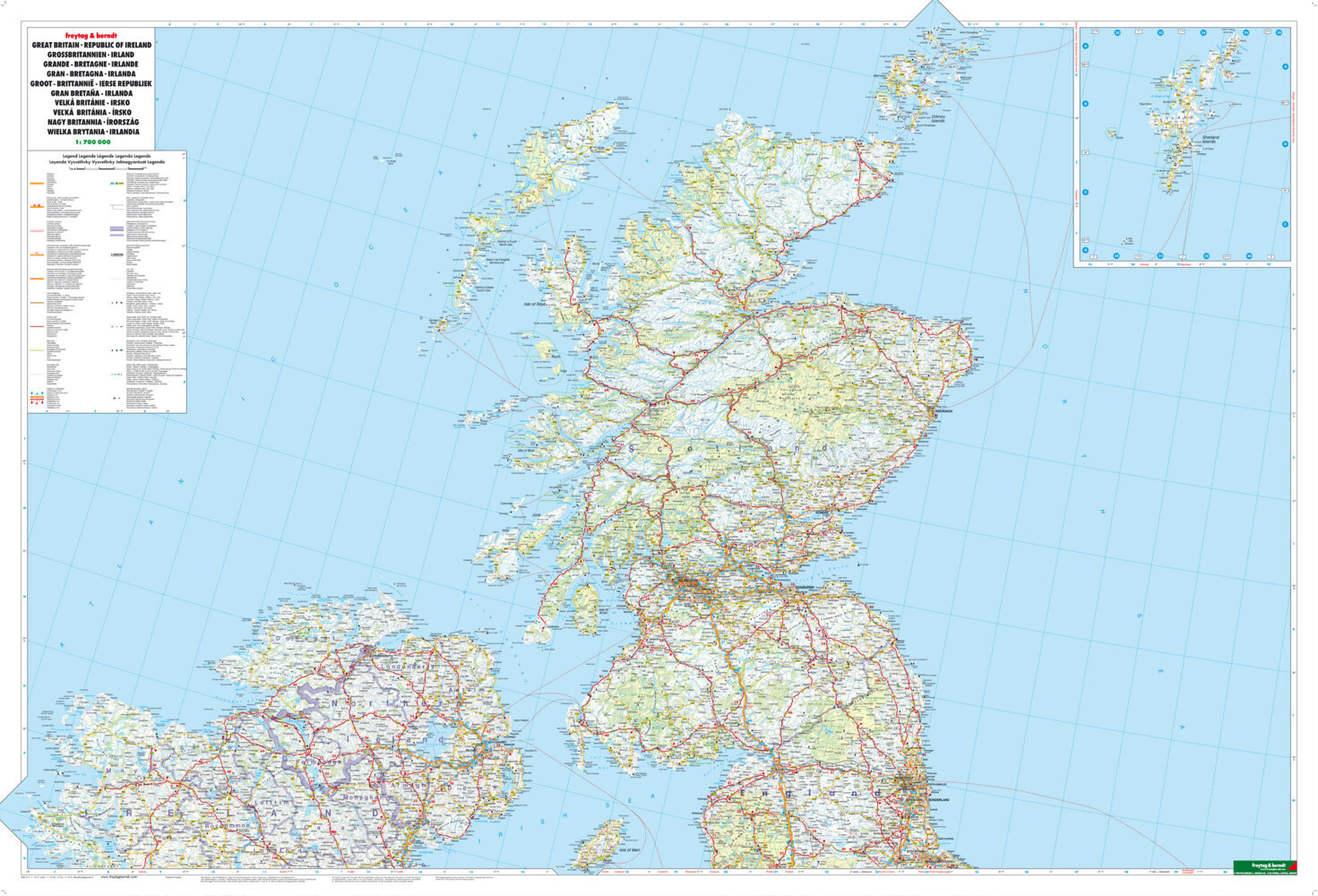 Bild: 9783707905694 | Großbritannien - Irland, Autokarte 1:700.000. Grande Bretagne,...