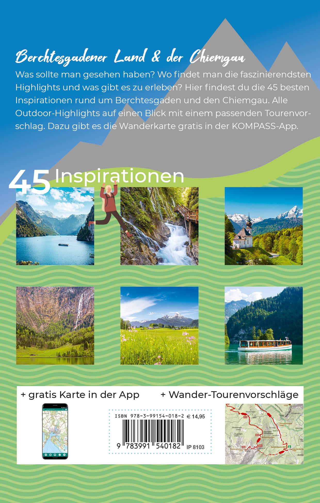 Rückseite: 9783991540182 | KOMPASS Inspiration Berchtesgaden und Chiemgau mit Chiemsee | Buch