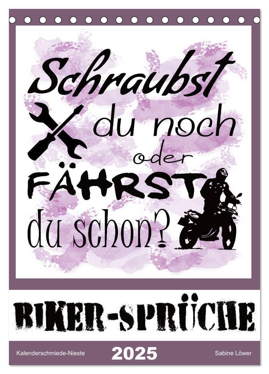 Cover: 9783435939312 | Biker-Sprüche (Tischkalender 2025 DIN A5 hoch), CALVENDO...