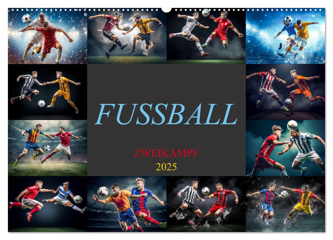 Cover: 9783383780448 | Fussball - Zweikampf (Wandkalender 2025 DIN A2 quer), CALVENDO...