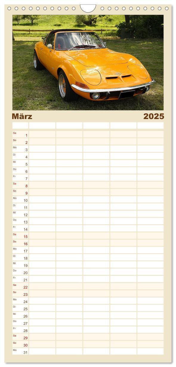 Bild: 9783457111581 | Familienplaner 2025 - Opel GT Der Kalender mit 5 Spalten...