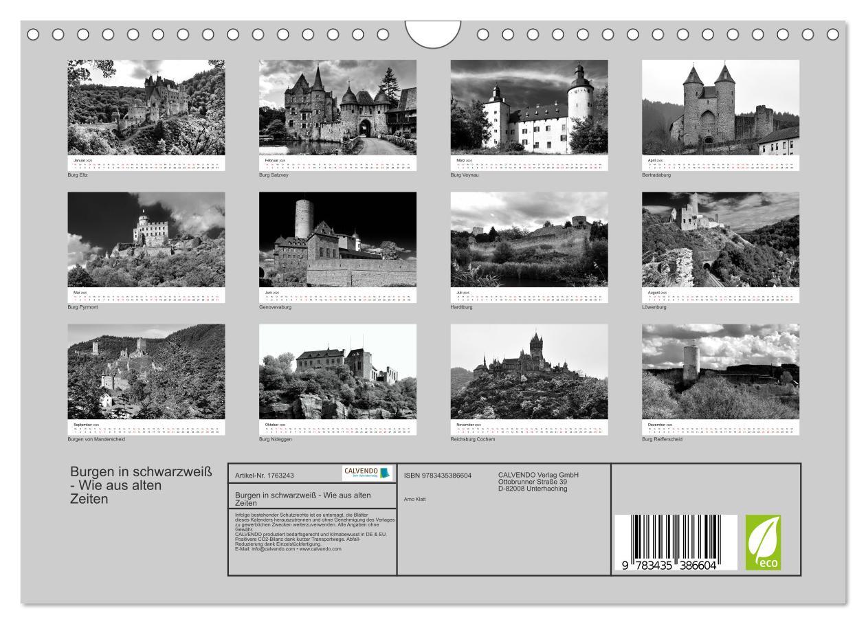 Bild: 9783435386604 | Burgen in schwarzweiß - Wie aus alten Zeiten (Wandkalender 2025 DIN...