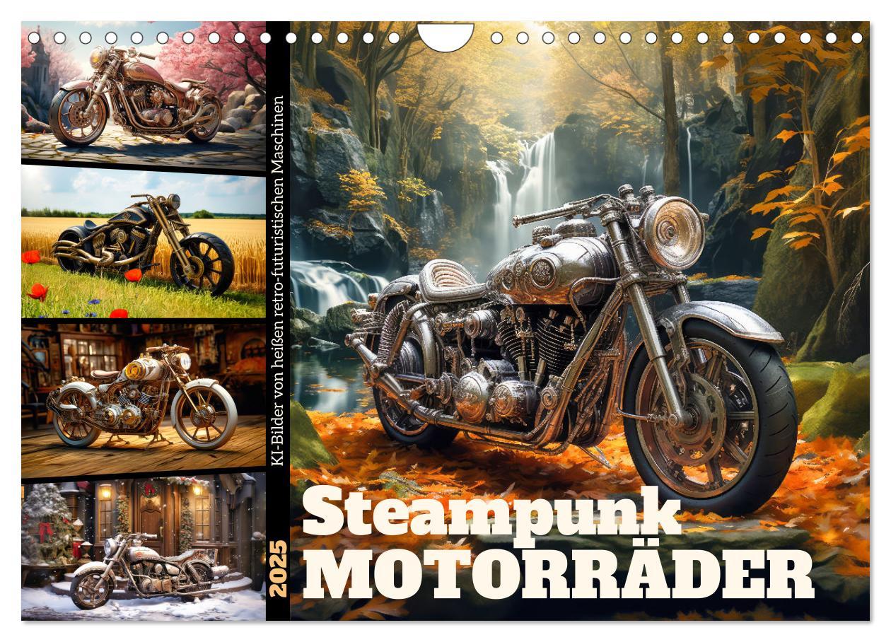 Cover: 9783435013180 | Steampunk Motorräder (Wandkalender 2025 DIN A4 quer), CALVENDO...