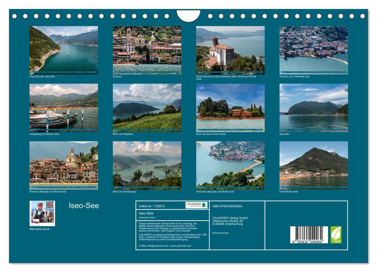 Bild: 9783435049264 | Iseo-See (Wandkalender 2025 DIN A4 quer), CALVENDO Monatskalender