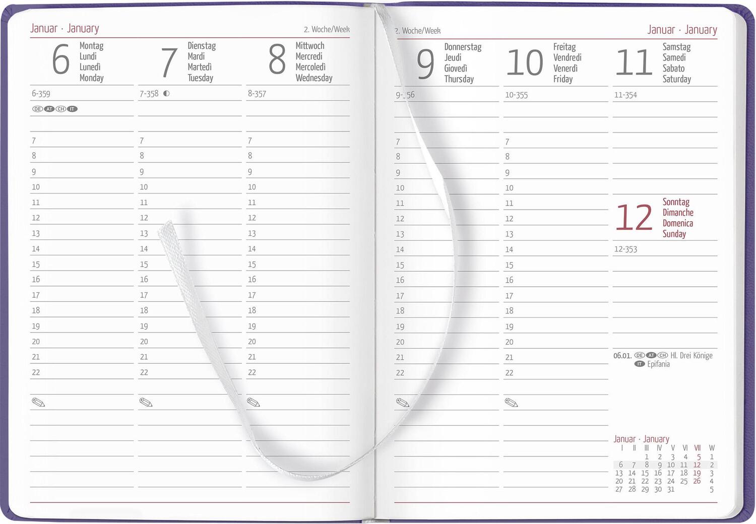 Bild: 4251732343347 | Ladytimer Deluxe Lavender 2025 - Taschen-Kalender A6 (10,7x15,2 cm)...