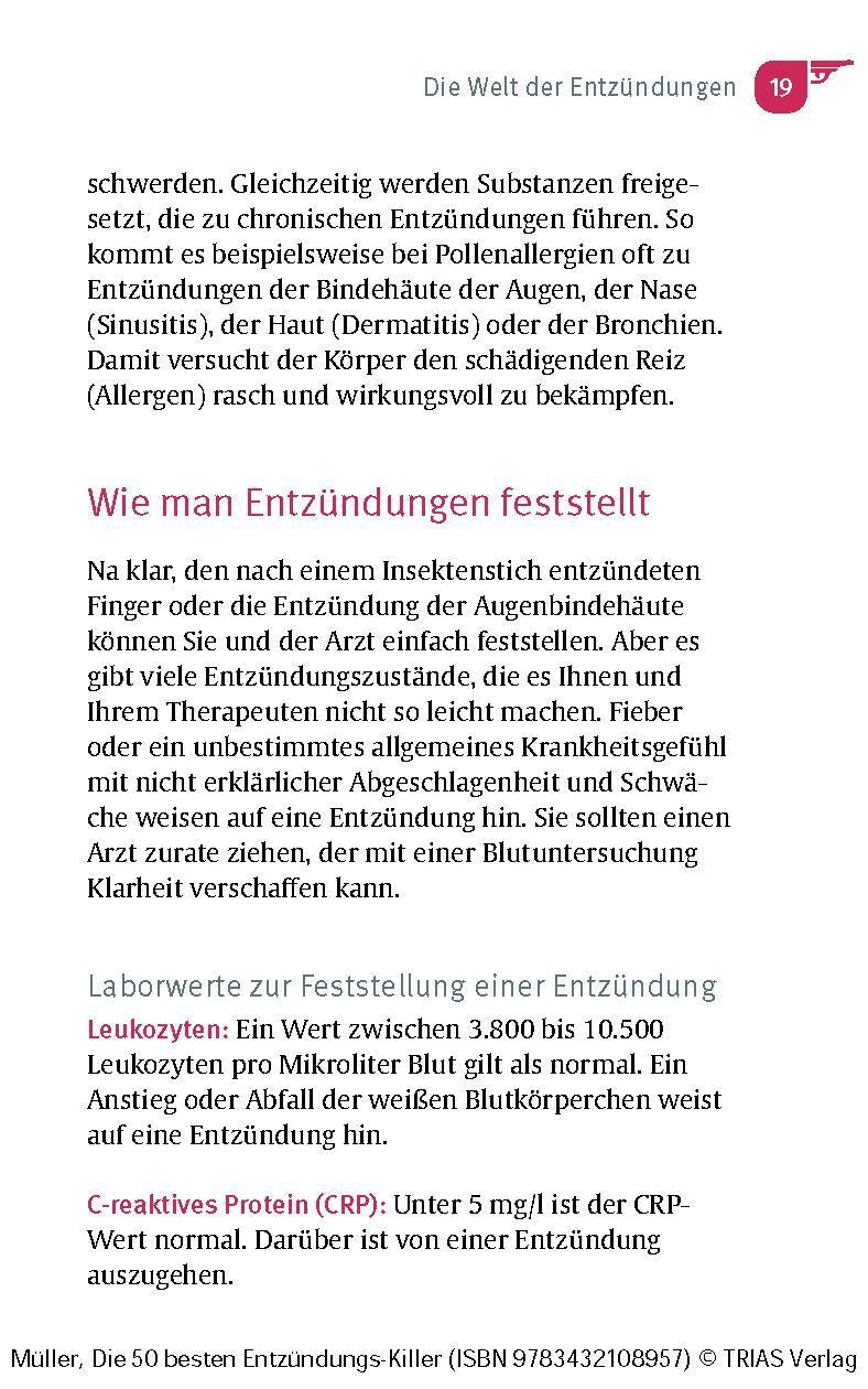 Bild: 9783432118635 | Die 50 besten Entzündungs-Killer | Stille Entzündungen besiegen | Buch