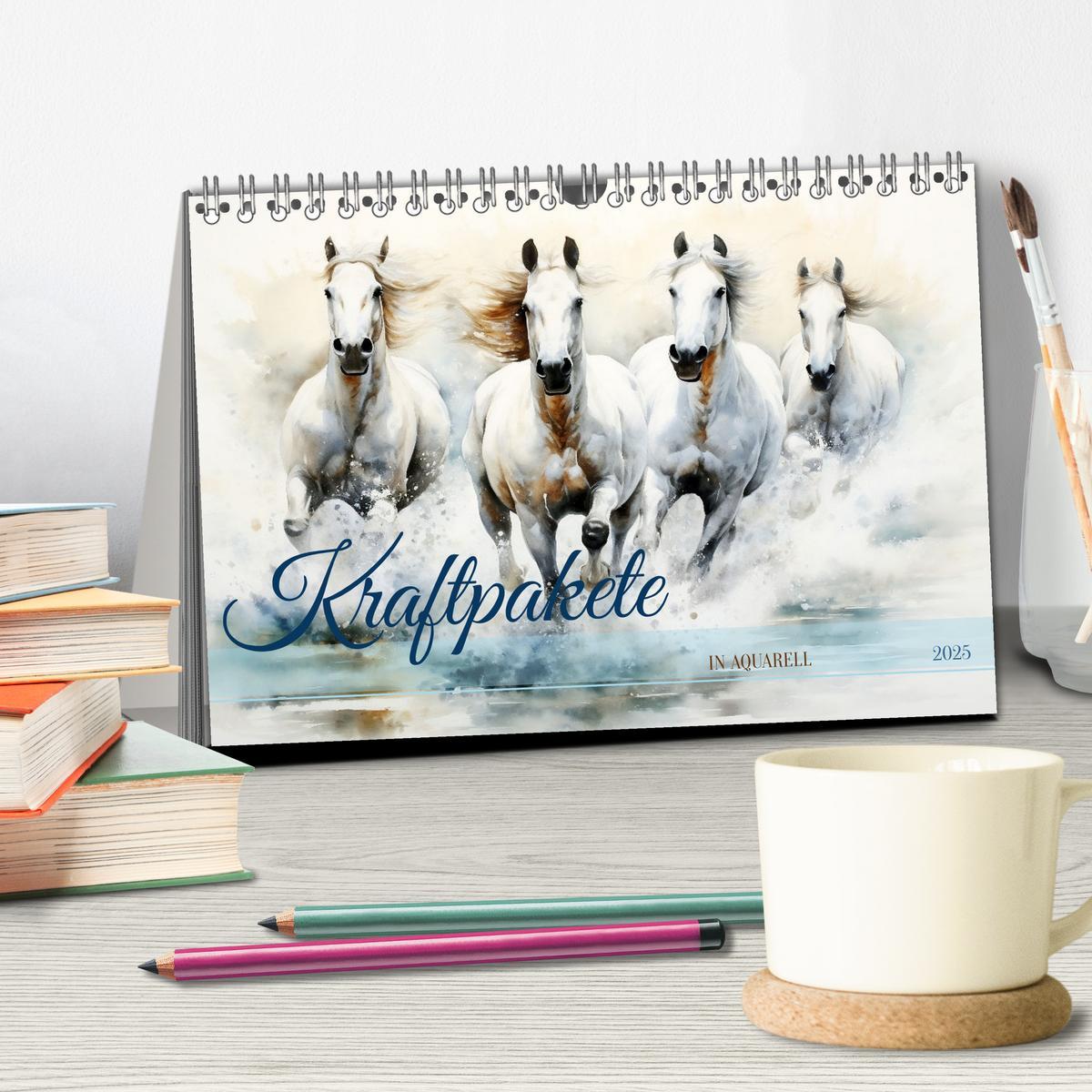 Bild: 9783435012961 | Kraftpakete in Aquarell (Tischkalender 2025 DIN A5 quer), CALVENDO...