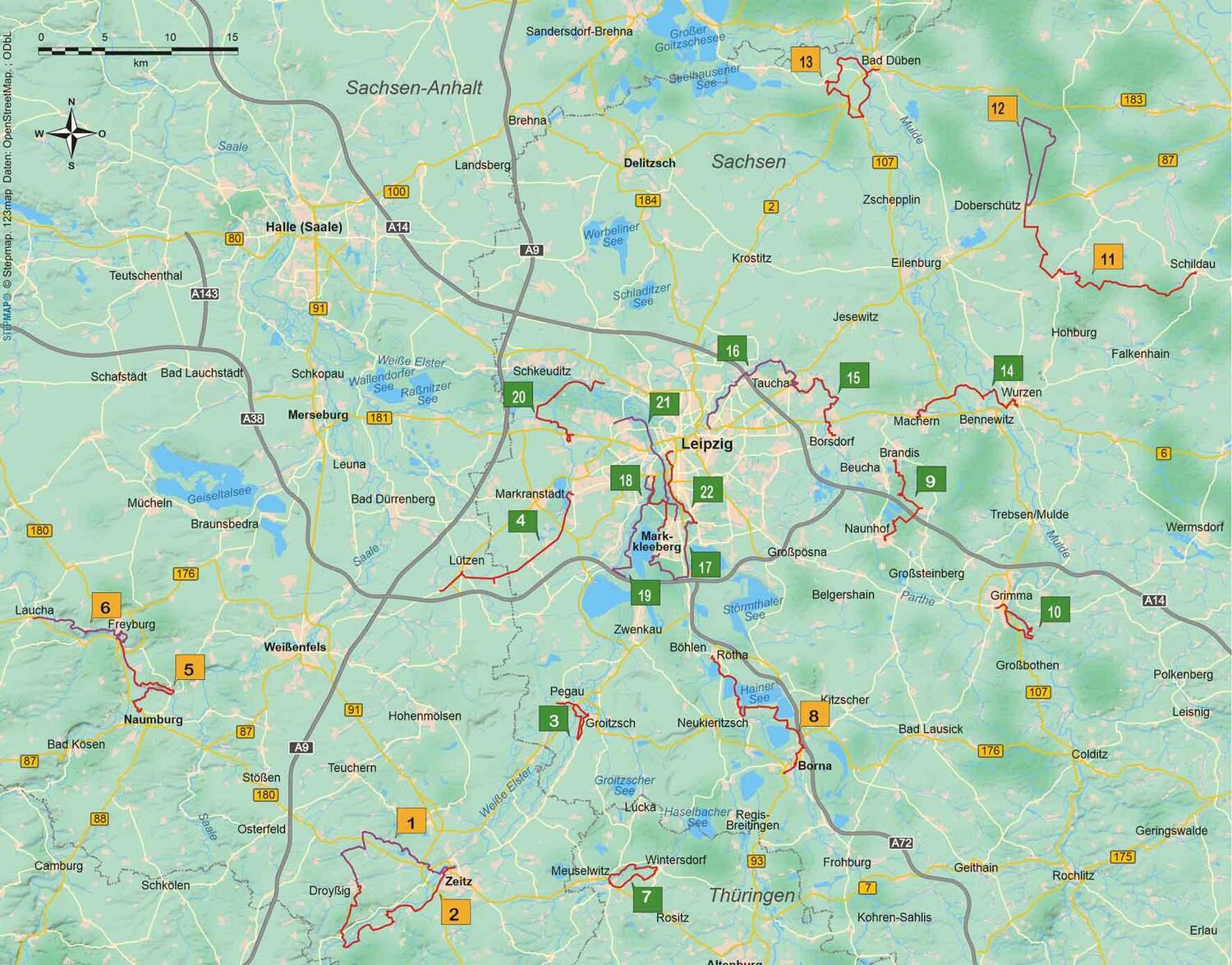 Bild: 9783866867949 | Leipzig und Umgebung | 22 Touren zwischen Großstadt und Natur | Buch