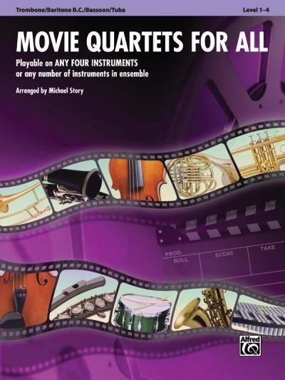 Cover: 9780739063330 | Movie Quartets for All, Trombone/Baritone B.C./Bassoon/Tuba, Level 1-4