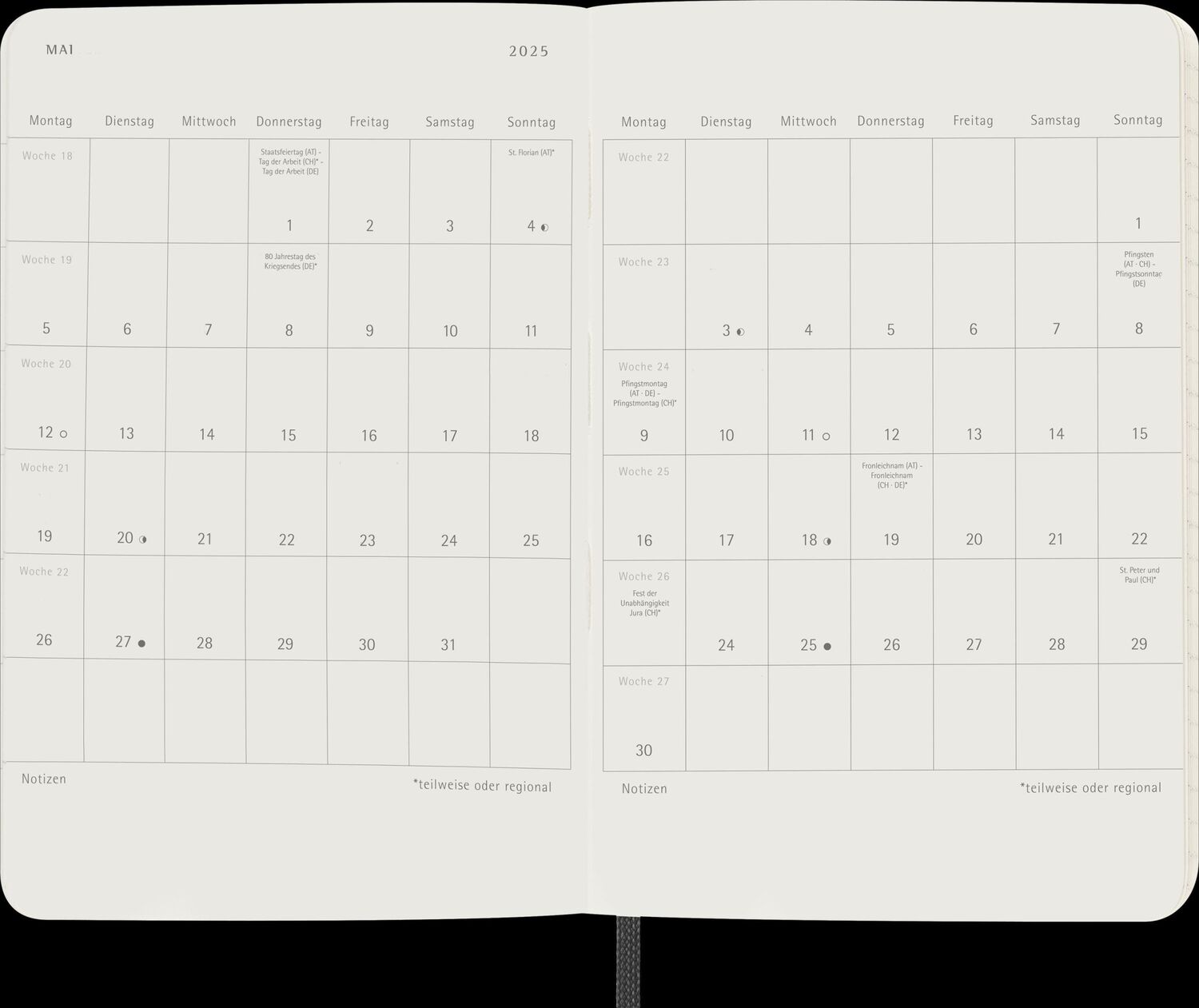 Bild: 8056999270377 | Moleskine 12 Monate Wochen Notizkalender Deutsch 2025, Pocket/A6, 1...