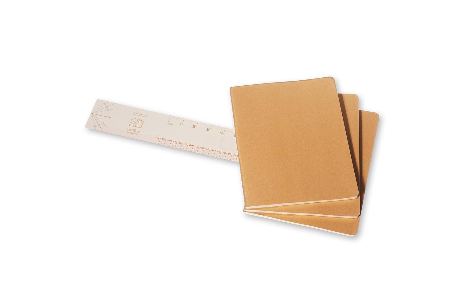 Bild: 9788883705045 | Moleskine Cahier Extra Large liniert packpapierbraun. 3er Pack | Buch