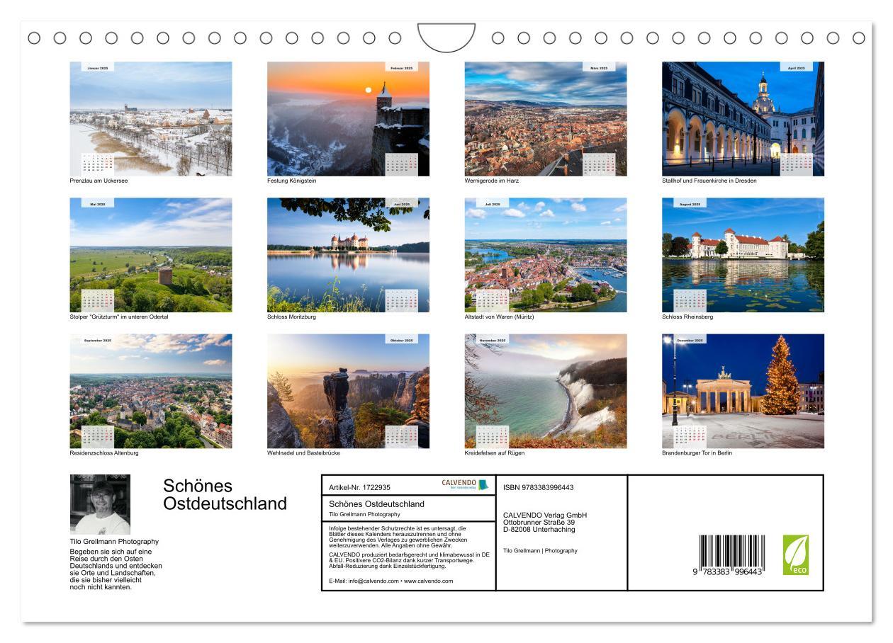 Bild: 9783383996443 | Schönes Ostdeutschland (Wandkalender 2025 DIN A4 quer), CALVENDO...