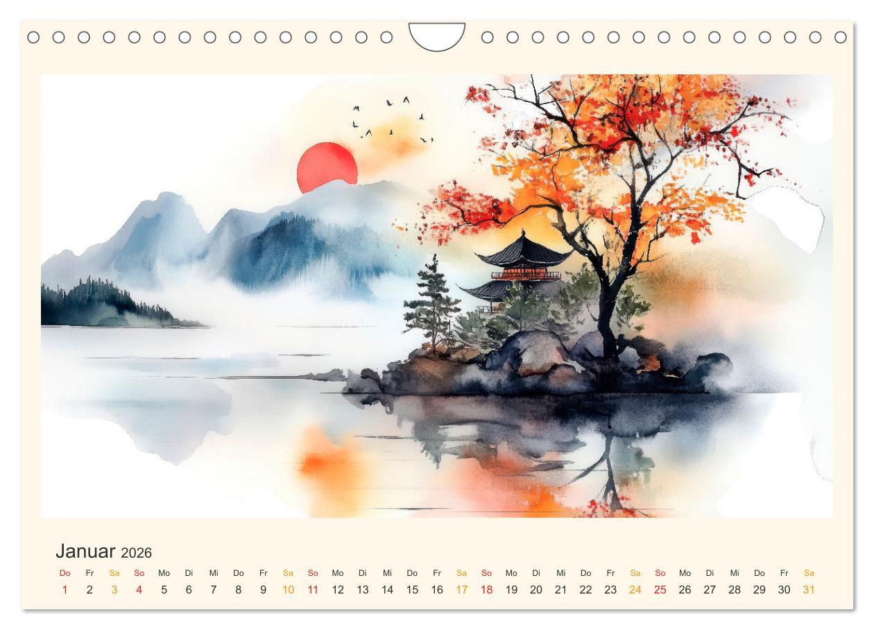 Bild: 9783457251249 | Japan - die Farben der Tradition (Wandkalender 2026 DIN A4 quer),...