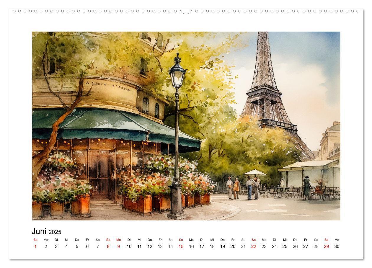 Bild: 9783383825835 | Romantisches Paris (Wandkalender 2025 DIN A2 quer), CALVENDO...