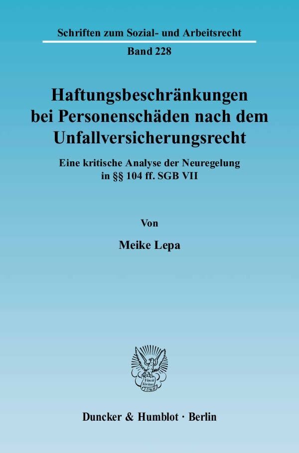 Cover: 9783428113392 | Haftungsbeschränkungen bei Personenschäden nach dem...