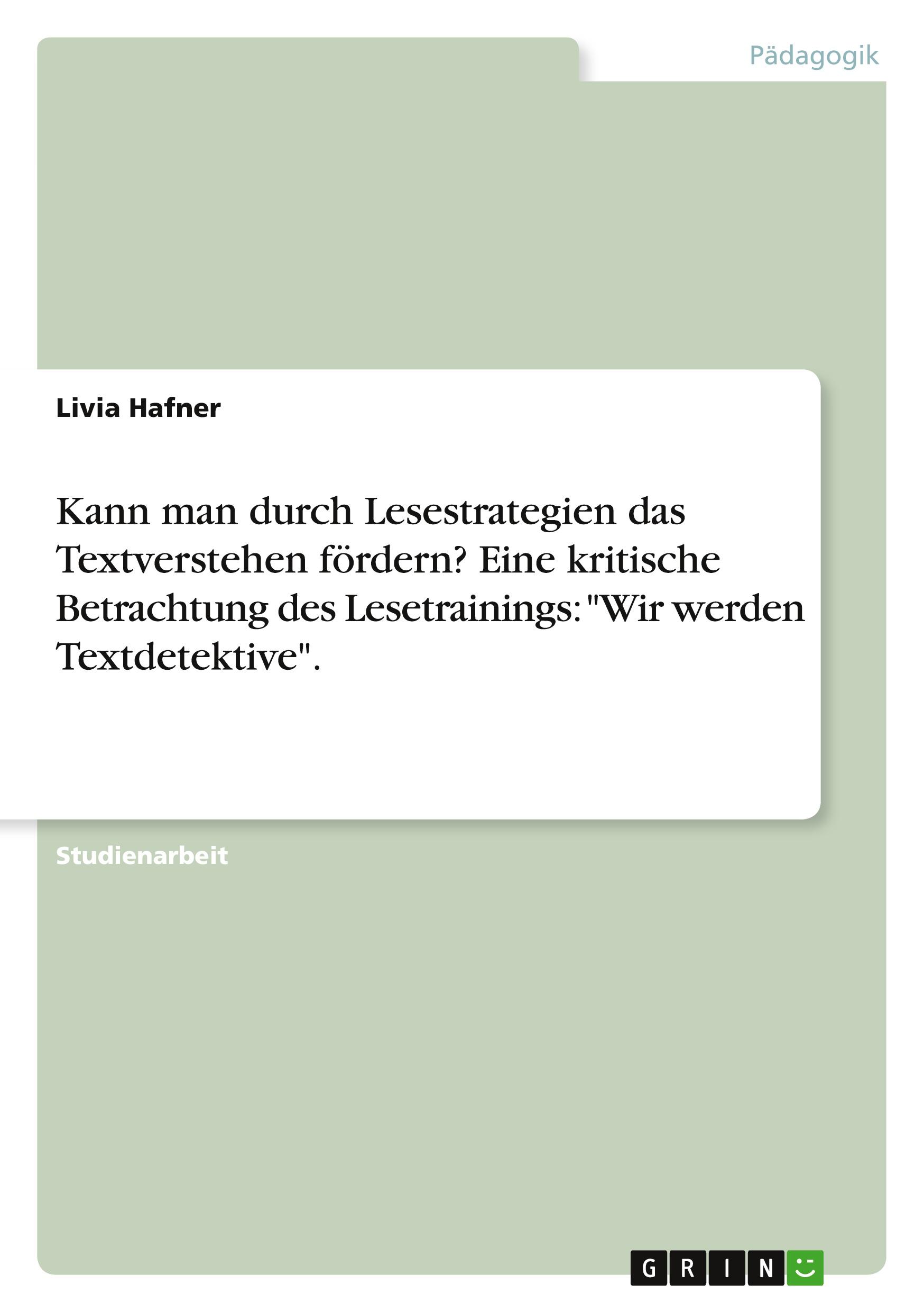 Cover: 9783640673414 | Kann man durch Lesestrategien das Textverstehen fördern? Eine...