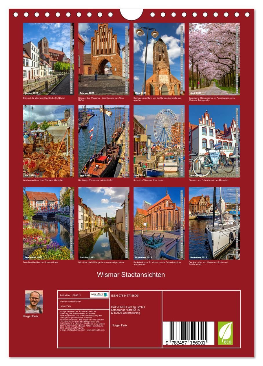 Bild: 9783457156001 | Wismar Stadtansichten (Wandkalender 2025 DIN A4 hoch), CALVENDO...