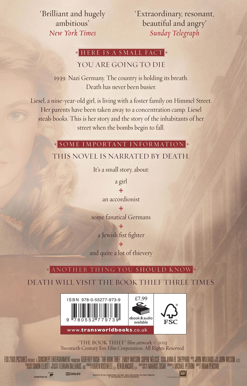 Rückseite: 9780552779739 | The Book Thief. Film Tie-In | Markus Zusak | Taschenbuch | 560 S.