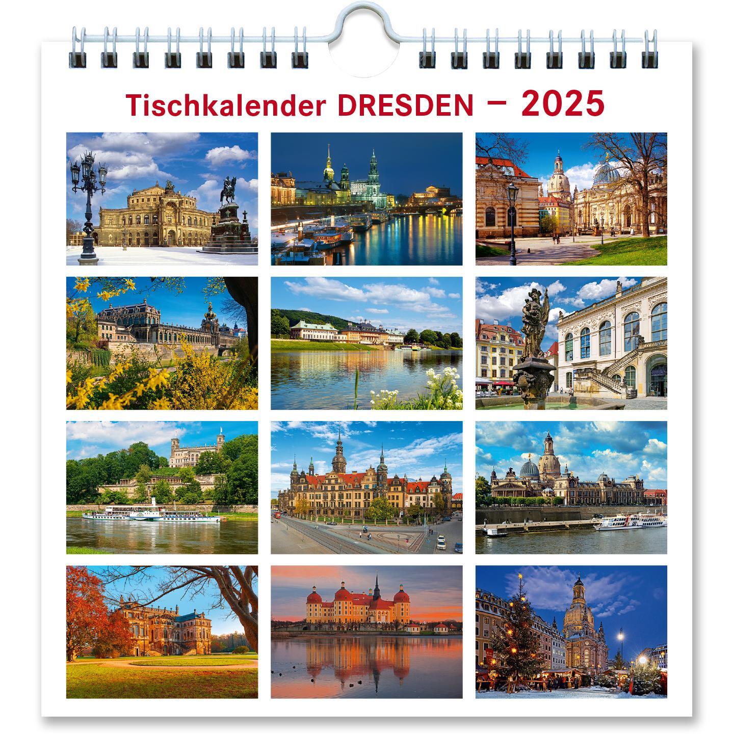 Bild: 4250582399221 | Kalender Dresden 2025 | 13,5x14 cm - Tischkalender | Dietmar Berthold