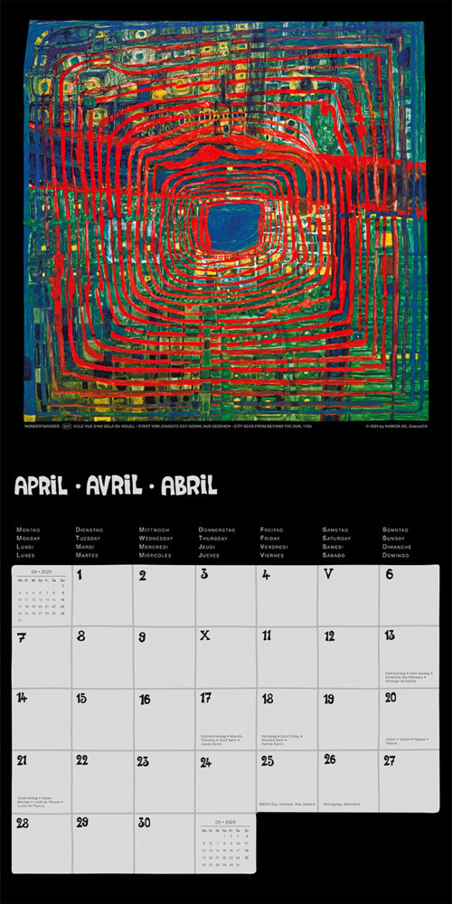 Bild: 9783910430143 | Hundertwasser Broschürenkalender Art 2025 | Wörner Verlag GmbH | 28 S.