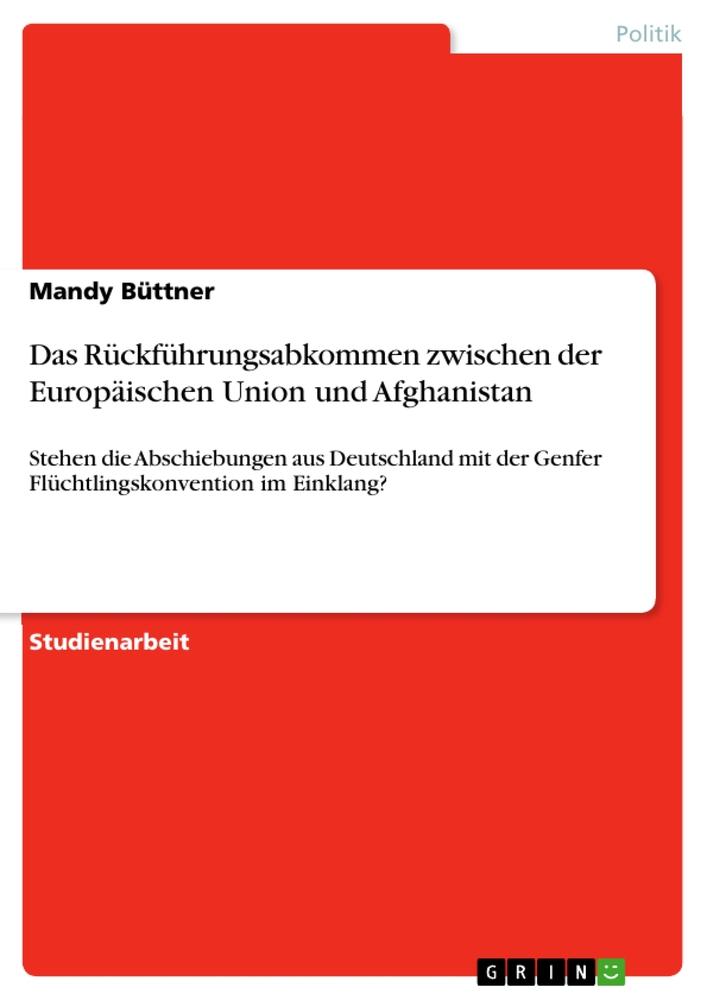 Cover: 9783668482807 | Das Rückführungsabkommen zwischen der Europäischen Union und...