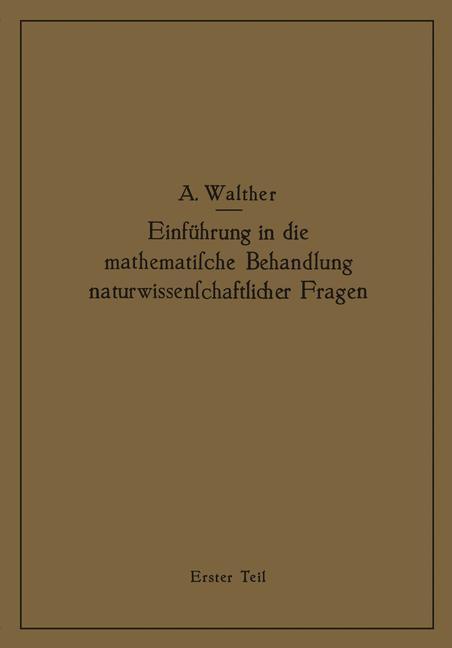 Cover: 9783642473159 | Einführung in die mathematische Behandlung naturwissenschaftlicher...