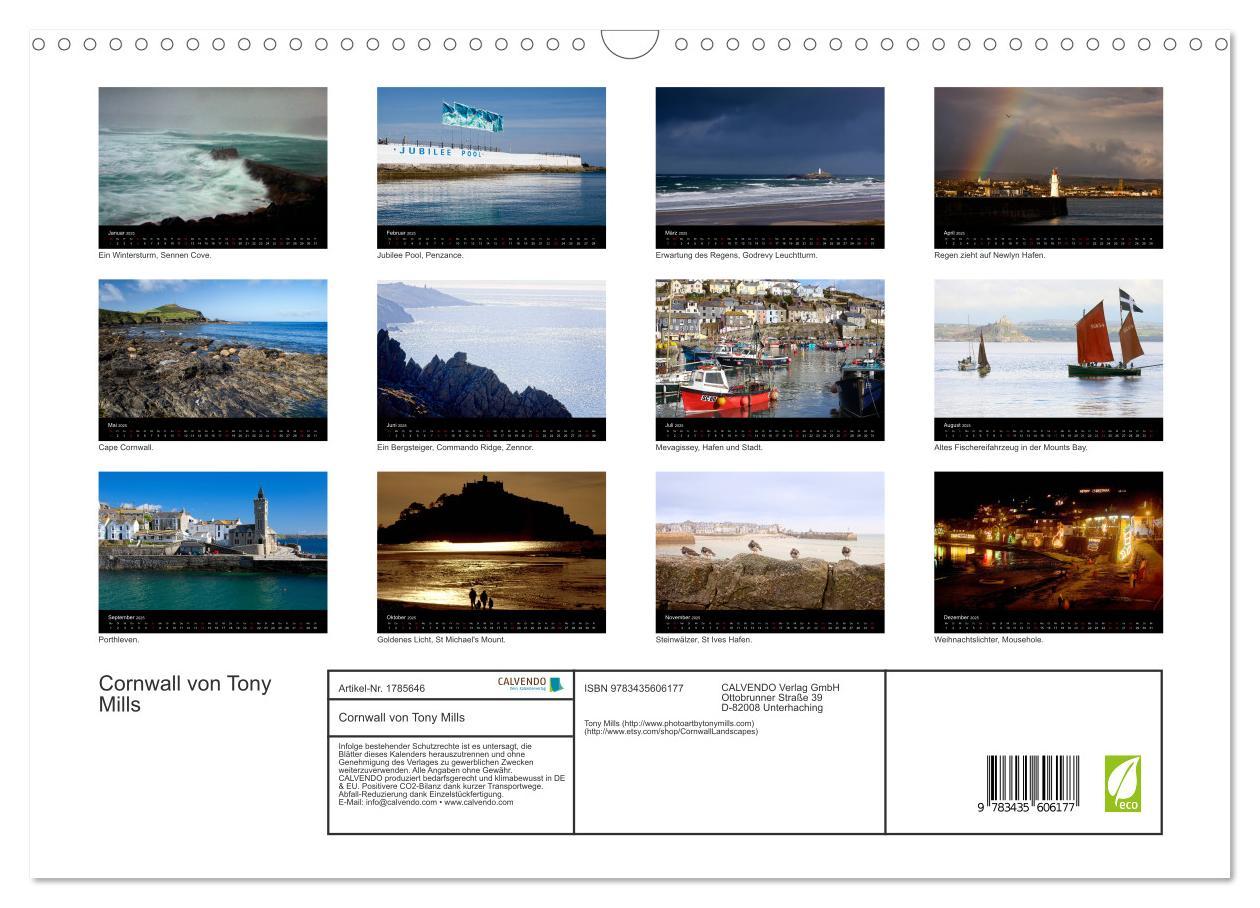 Bild: 9783435606177 | Cornwall von Tony Mills (Wandkalender 2025 DIN A3 quer), CALVENDO...